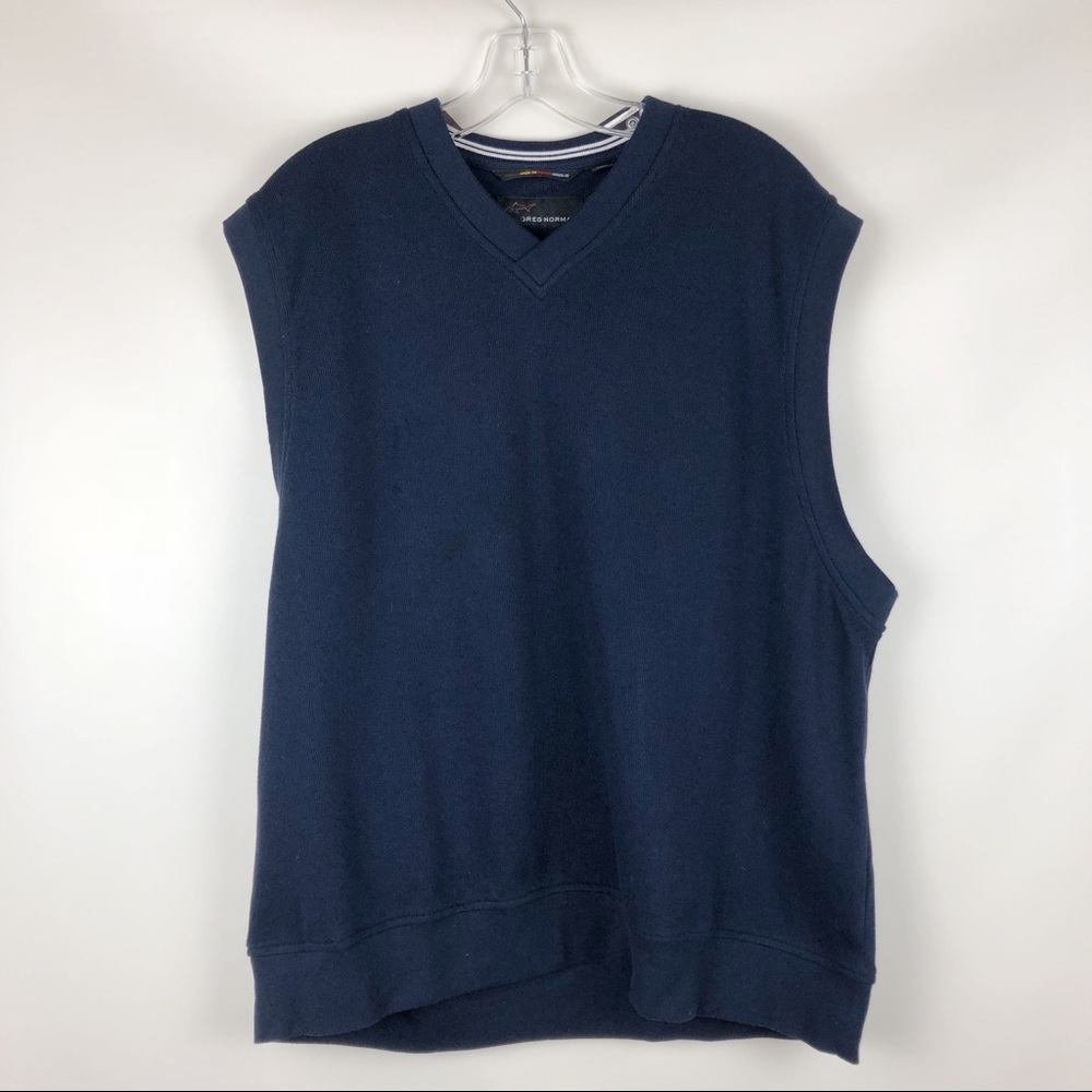 Men’s Greg Norman navy blue v-neck vest size large